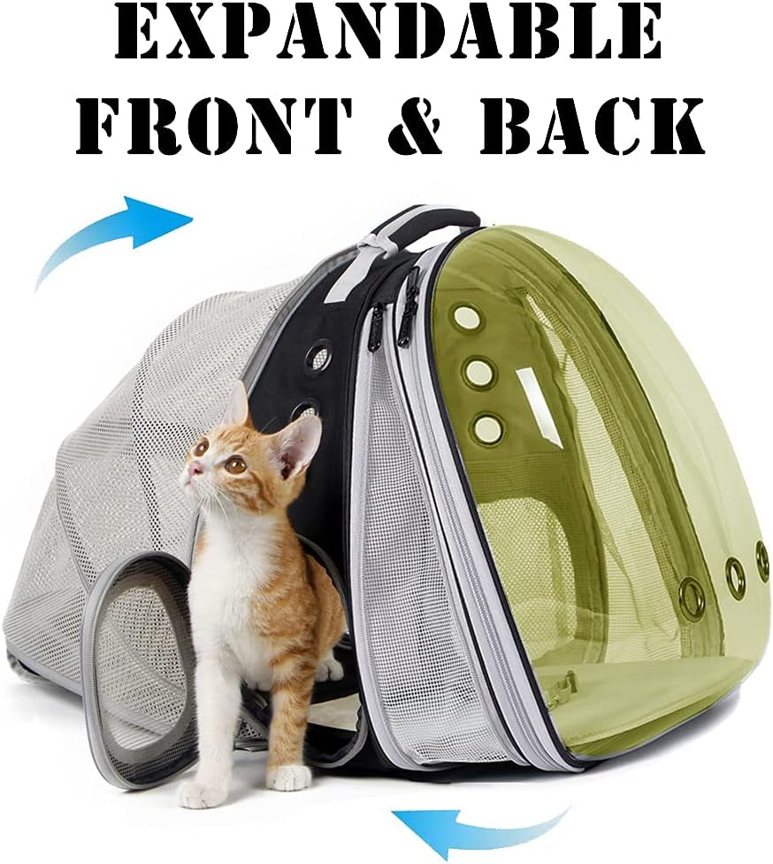 Dual Expandable Polarized Pet Backpack Carrier for Cats and Small Dogs, Accommodates Up to 20 lbs, Ideal for Hiking and Travel