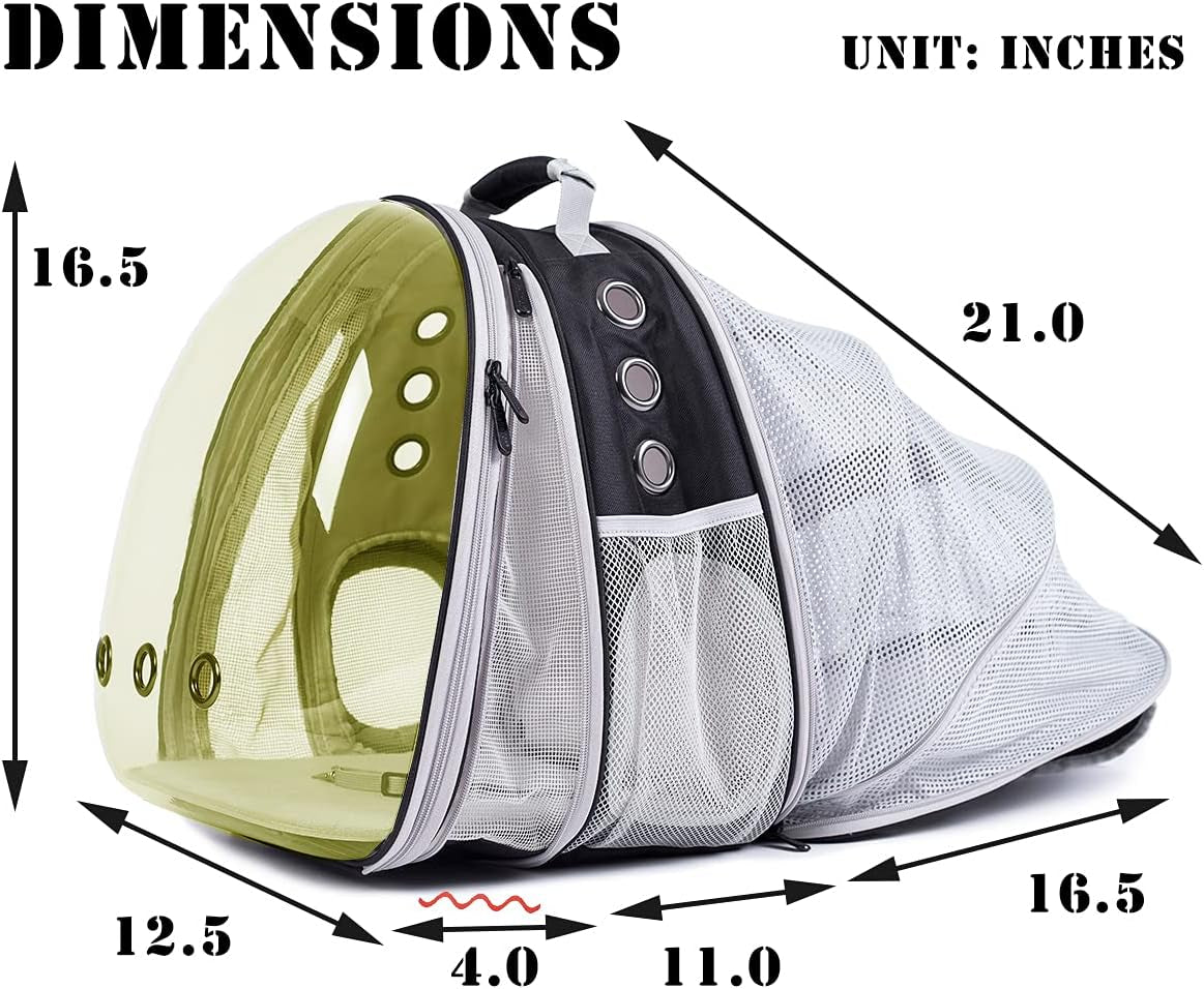 Dual Expandable Polarized Pet Backpack Carrier for Cats and Small Dogs, Accommodates Up to 20 lbs, Ideal for Hiking and Travel
