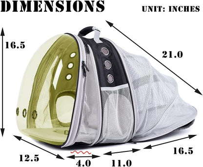 Dual Expandable Polarized Pet Backpack Carrier for Cats and Small Dogs, Accommodates Up to 20 lbs, Ideal for Hiking and Travel