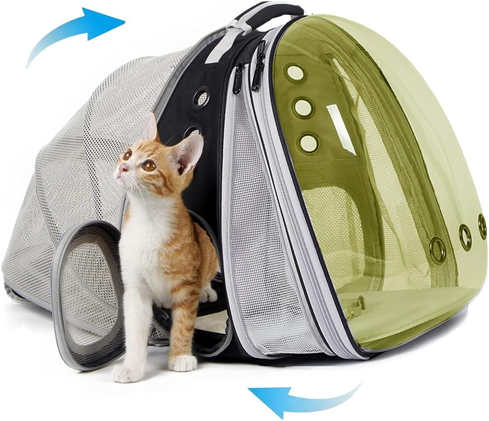 Dual Expandable Polarized Pet Backpack Carrier for Cats and Small Dogs, Accommodates Up to 20 lbs, Ideal for Hiking and Travel